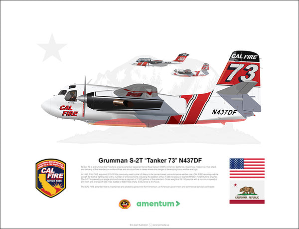 CAL FIRE Hemet Ryan S-2T Airtanker 73 N437DF with Air Attack 310