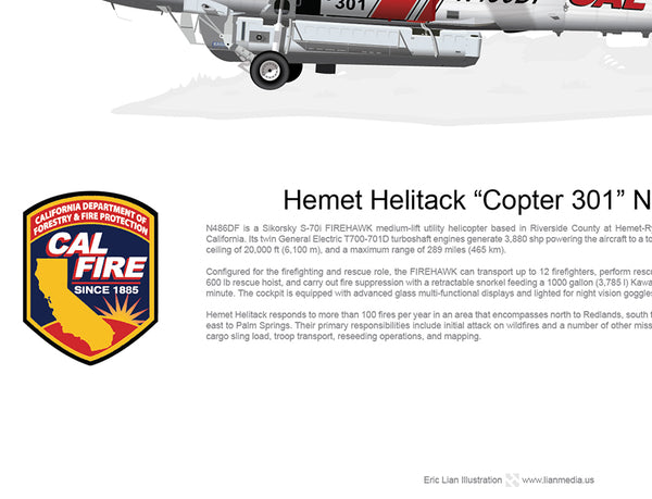 CAL FIRE FIREHAWK HEMET HELITACK “Copter 301” N486DF - Static