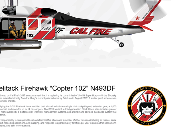 CAL FIRE Kneeland Helitack Sikorski Firehawk 'Copter 102' N493DF