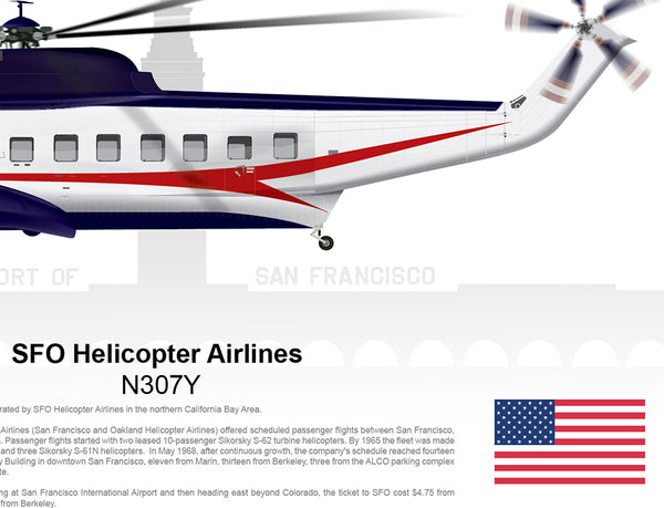 SFO Helicopter Airlines Sikorsky S-61 N307Y - Lian Media