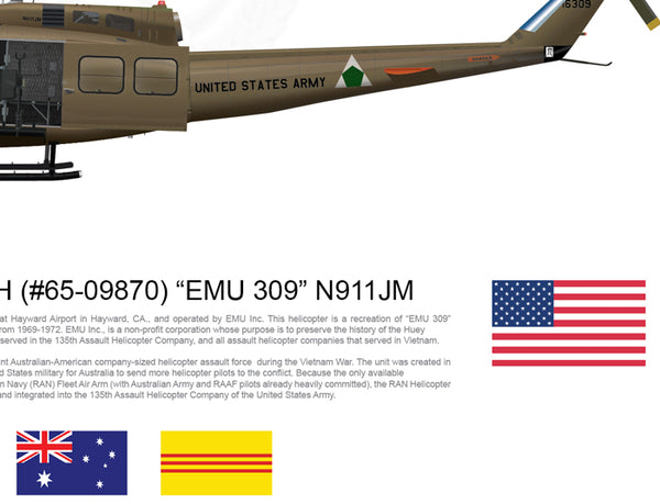 Bell UH-1H Huey “EMU 309” N911JM - STATIC - Lian Media