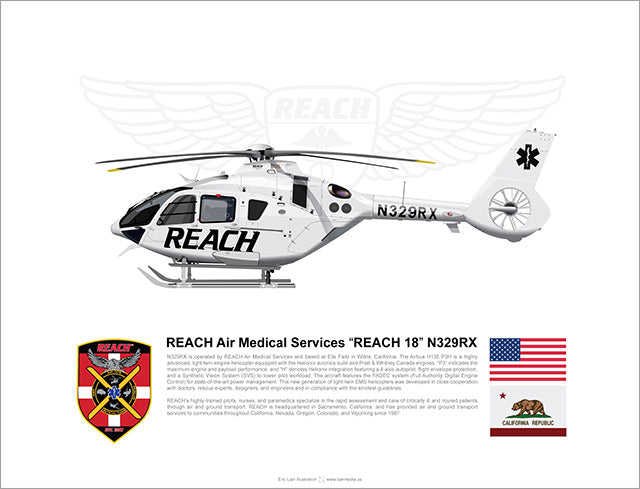 REACH Air Medical Services Airbus H135 "Reach 18" N329RX Willits, California