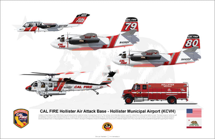 CAL FIRE Hollister Air Attack Base Aircraft Fleet and Helitender