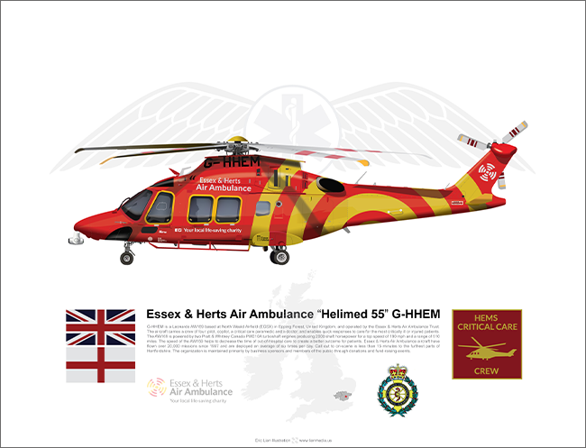 Essex & Herts AIR AMBULANCE AW169 HELIMED 55 G-HHEM