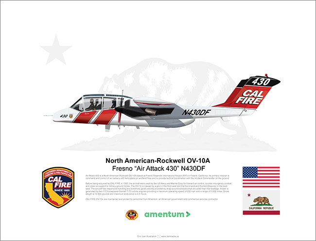 CAL FIRE OV-10 Bronco Fresno Air Attack 430 N430DF