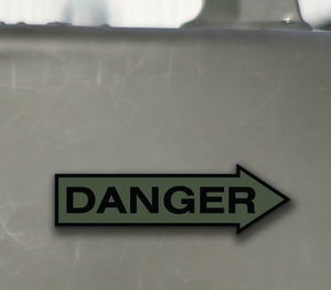 Die Cut Sticker: "Danger" Tail Rotor Warning - Military