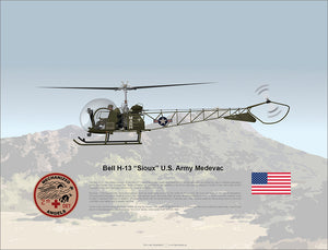MASH 4077 BELL H-13 (BELL 47) SIOUX US ARMY MEDEVAC