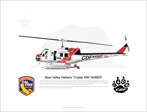 CAL FIRE Bear Valley Helitack Bell UH-1H Huey 'Copter 406' N498DF