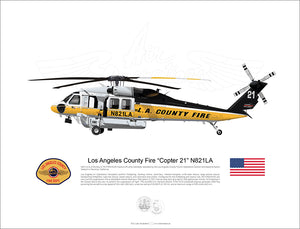 Los Angeles LA County Fire FIREHAWK “Copter 21” N821LA