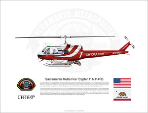 SACRAMENTO METRO FIRE UH-1 HUEY "COPTER 1" N114FD