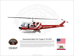 SACRAMENTO METRO FIRE UH-1 HUEY "COPTER 2" N113FD