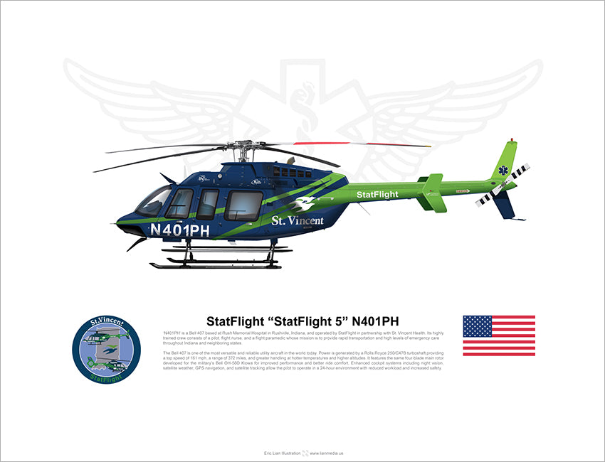 StatFlight “StatFlight 5” N401PH Bell 407 - Dark paint