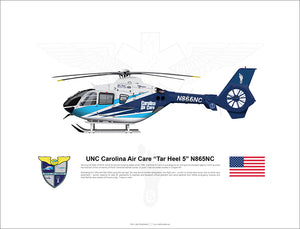 UNC Carolina Air Care EC135 “Tar Heel 5” N865NC