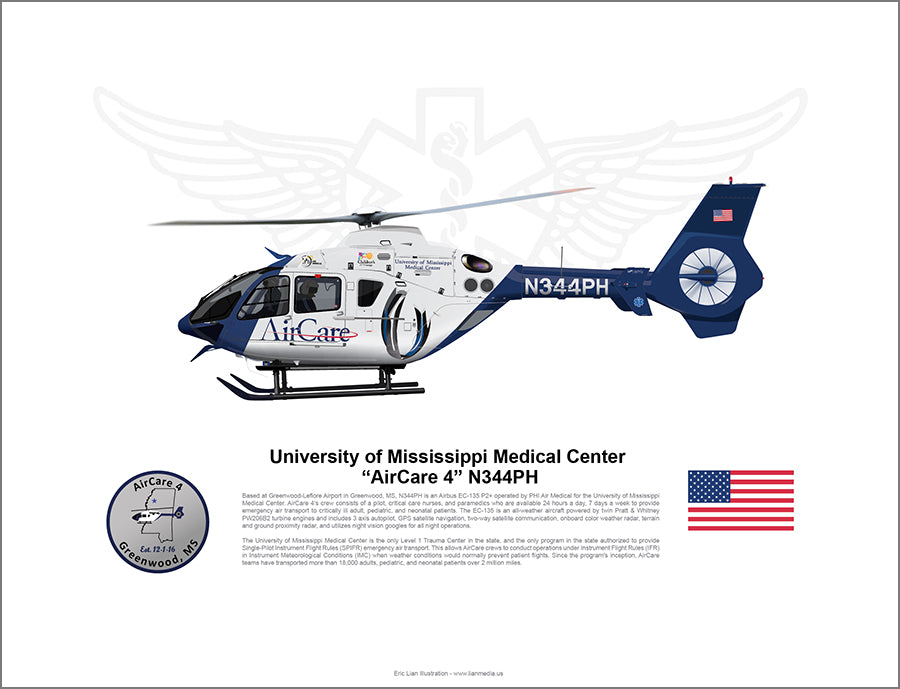AIRCARE 4 N344PH AIRBUS EC135 FLYING