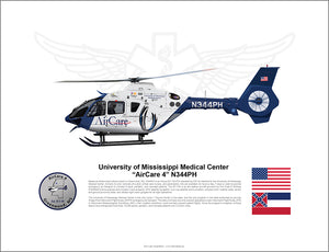 AIRCARE 4 N344PH AIRBUS EC135 FLYING STATE FLAG
