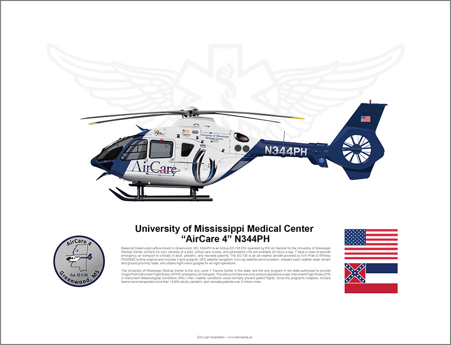 AIRCARE 4 N344PH AIRBUS EC135 STATIC STATE FLAG