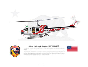 CAL FIRE Alma Helitack Bell UH 1H Huey 'Copter 106' N495DF