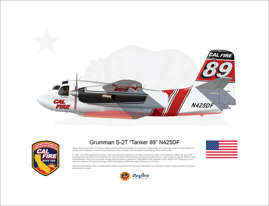 CAL FIRE Grass Valley S-2T Airtanker 89 N425DF