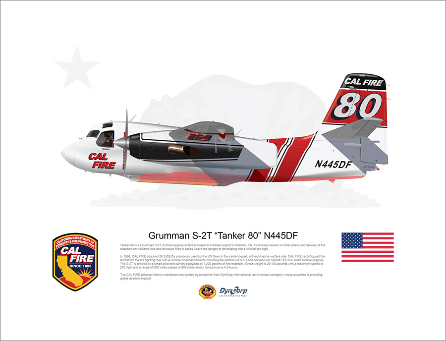 CAL FIRE Hollister S-2T Airtanker 80 N445DF