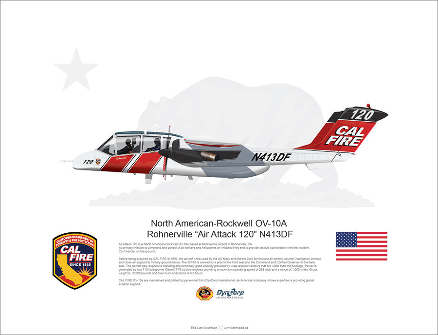 CAL FIRE OV-10 Bronco Rohnerville Air Attack 120 N413DF