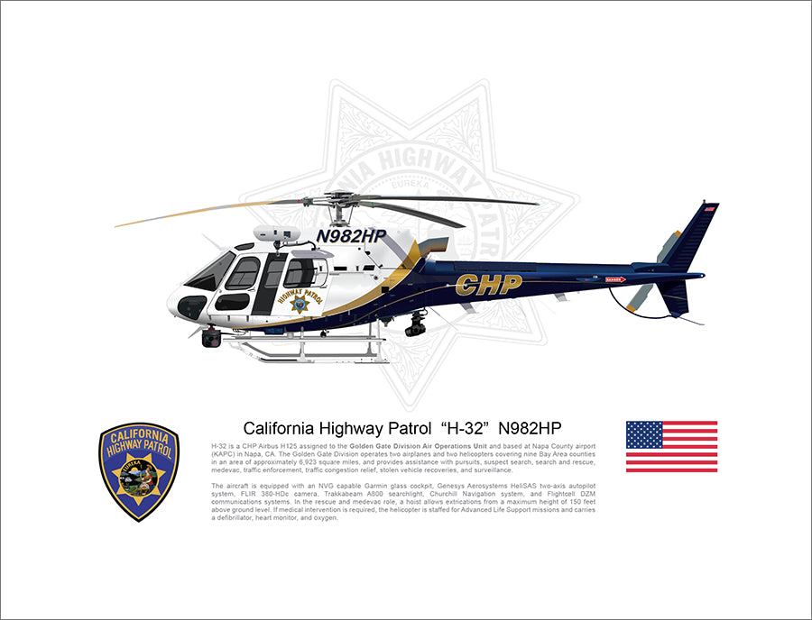 California Highway Patrol Airbus H125 "H-32" N982HP