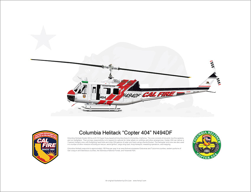 CAL FIRE Columbia Helitack Bell UH_1H Huey 'Copter 404' N494DF