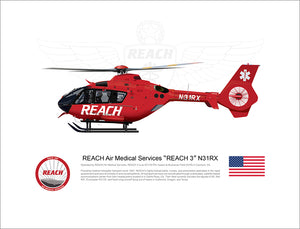 REACH Air Medical Services Airbus EC135 "REACH 3" N31RX FLYING