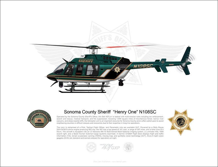 Sonoma County Sheriff Bell 407GXP N108SC 'Henry 1' FLYING