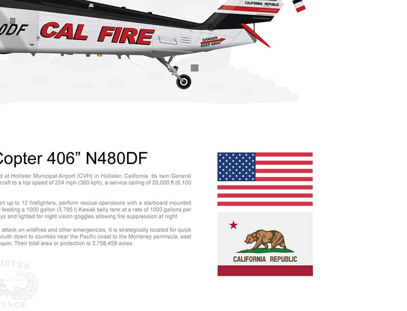 Cal Fire FIREHAWK Hollister Helitack “Copter 406” N480DF - Static