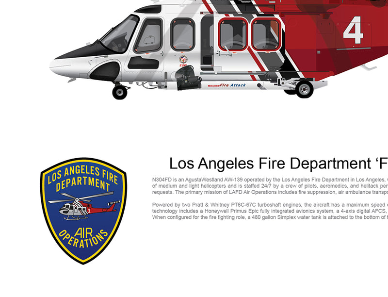 LOS ANGELES LA FIRE DEPARTMENT AW139 'FIRE 4' N304FD - Static - Lian Media