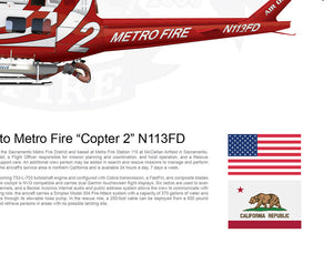 SACRAMENTO METRO FIRE UH-1 HUEY "COPTER 2" N113FD