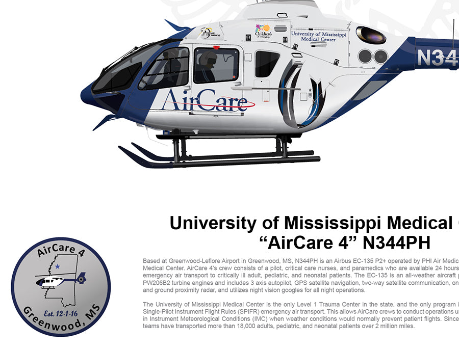 AIRCARE 4 N344PH AIRBUS EC135 FLYING STATE FLAG