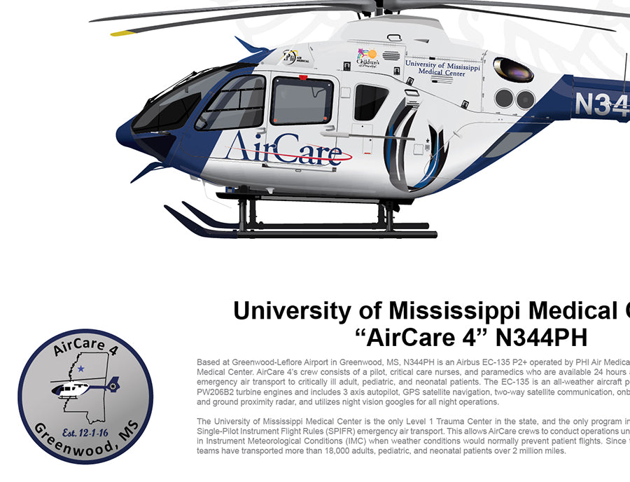 AIRCARE 4 N344PH AIRBUS EC135 STATIC STATE FLAG