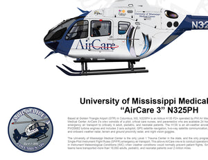 U of Mississippi Airbus EC135 AirCare 3 N325PH FLYING