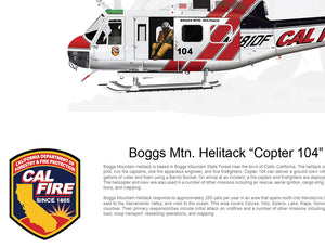 CAL FIRE Boggs Mountain Helitack Bell UH 1H Huey 'Copter 104' N481DF