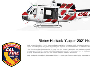 CAL FIRE Bieber Helitack “Copter 202” N497DF with Hoist 2018 Paint Scheme