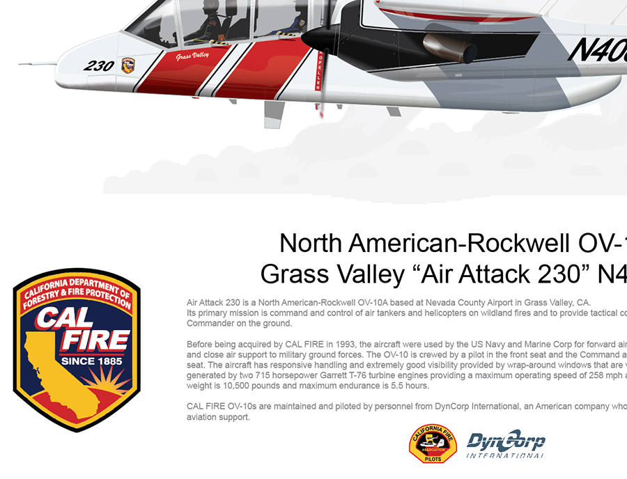 CAL FIRE OV-10 Bronco Grass Valley Air Attack 230 N408DF with Tankers