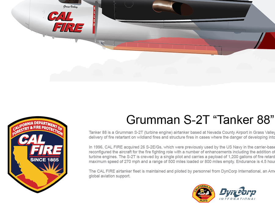 CAL FIRE Grass Valley S-2T Airtanker 88 N426DF with Air Attack 230 and Tanker 89