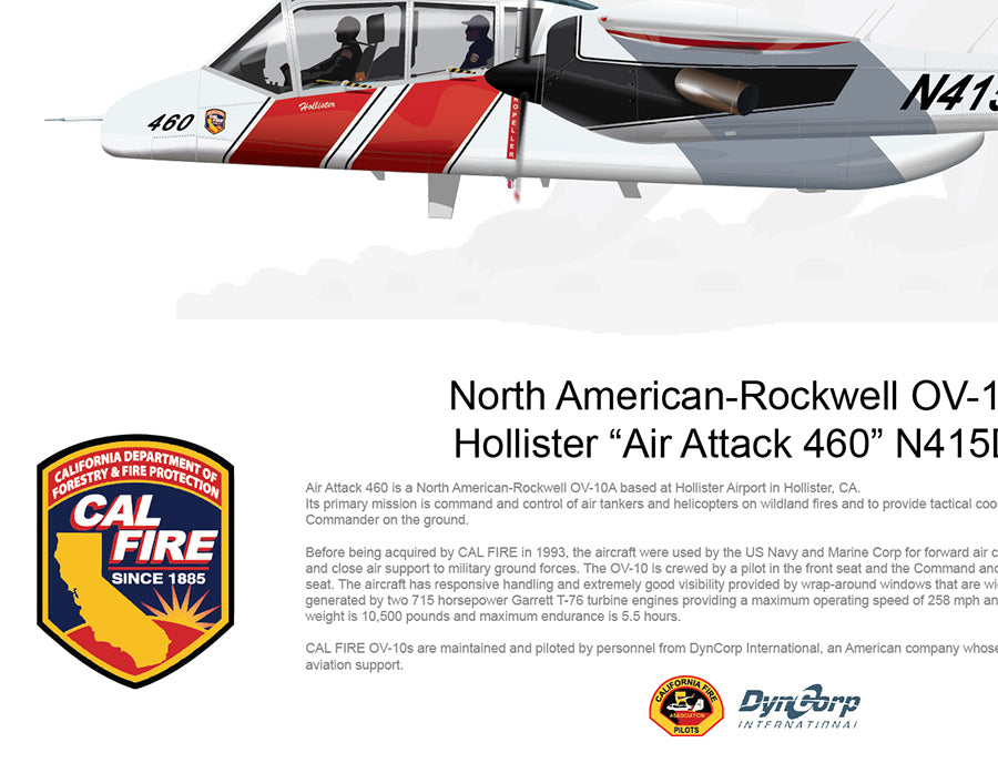 CAL FIRE OV-10 Bronco Hollister Air Attack 460 N415DF wIth Tankers 79 and 80