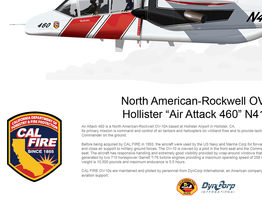 CAL FIRE OV-10 Bronco Hollister Air Attack 460 N415DF