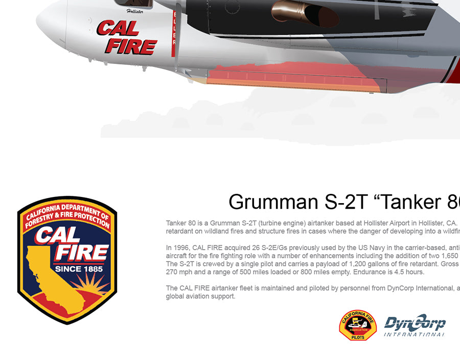 CAL FIRE Hollister S-2T Airtanker 80 N445DF with Air Attack 460 and Tanker 79