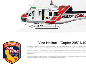 CAL FIRE Vina Helitack Bell UH-1H Huey 'Copter 205' N490DF