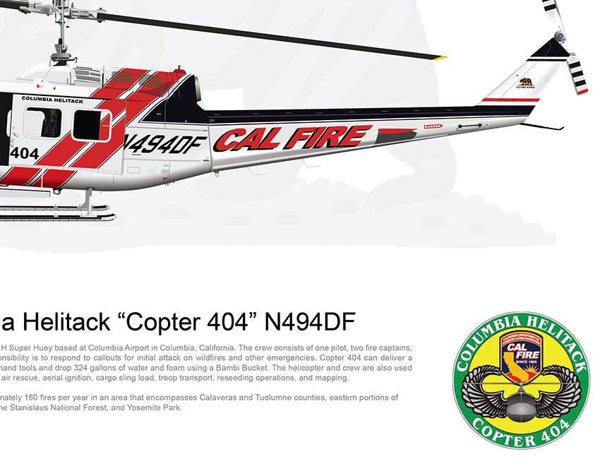 CAL FIRE Columbia Helitack Bell UH_1H Huey 'Copter 404' N494DF