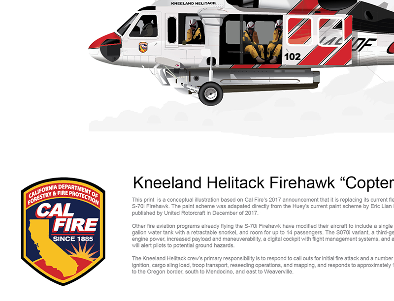 CAL FIRE Kneeland Helitack Sikorski Firehawk 'Copter 102' N493DF - Concept Paint Scheme