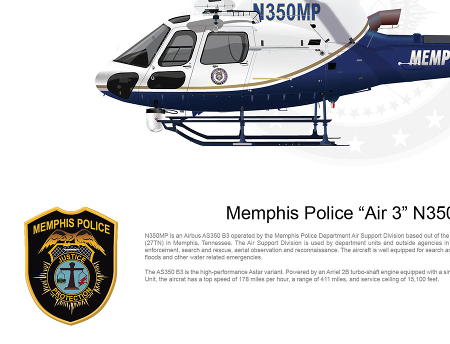 Memphis Police Airbus AS350 B3 “Air 3” N350MP