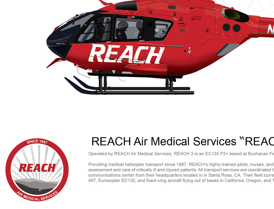 REACH Air Medical Services Airbus EC135 "REACH 3" N31RX FLYING