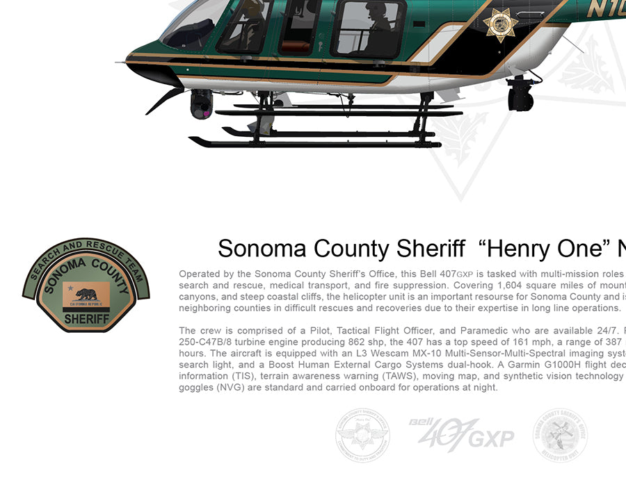 Sonoma County Sheriff Bell 407GXP N108SC 'Henry 1' FLYING