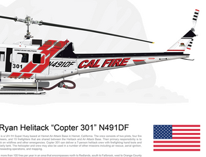 CAL FIRE Hemet-Ryan Helitack Bell UH-1H Huey 'Copter 301' N491DF STATIC