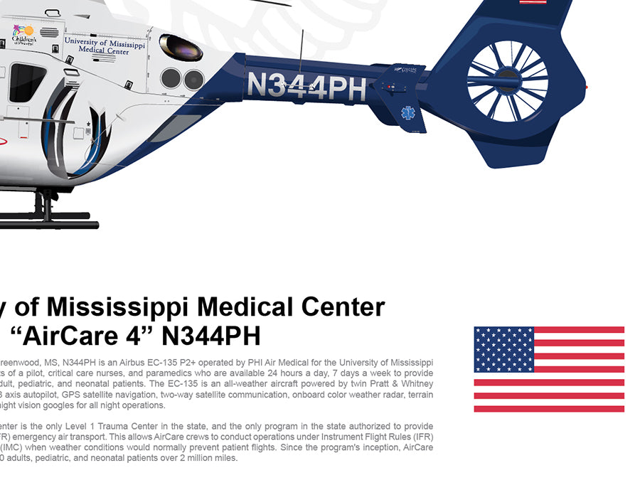 AIRCARE 4 N344PH AIRBUS EC135 STATIC