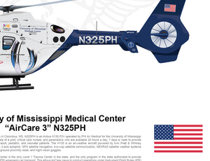U of Mississippi Airbus EC135 AirCare 3 N325PH FLYING